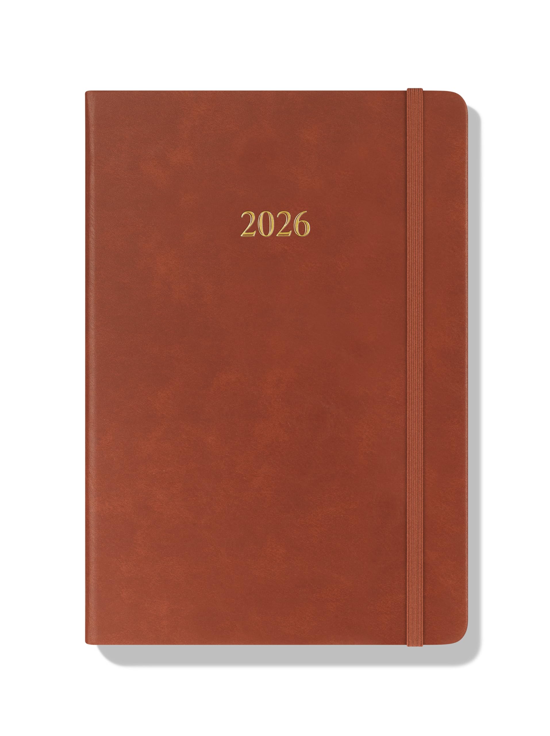 Wykeham's Executive 2026 Daily Journal Planner – US Public Holidays & Format – Customization Available (Brown, 6" x 4.5")