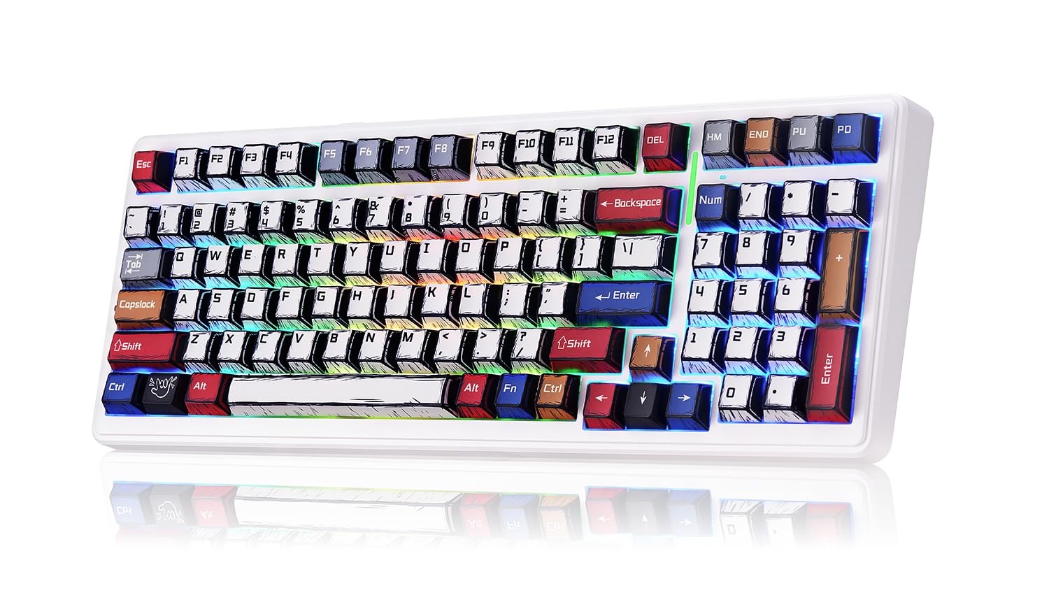Aula F99 Mechanical Gaming Keyboard, Wireless Creamy Keyboard Hot Swappable Custom Keyboards Rechargeable, Tri-Mode BT5.0/2.4GHz/USB-C, Pre-lubed Linear Switches, RGB Backlit, Gasket Structure