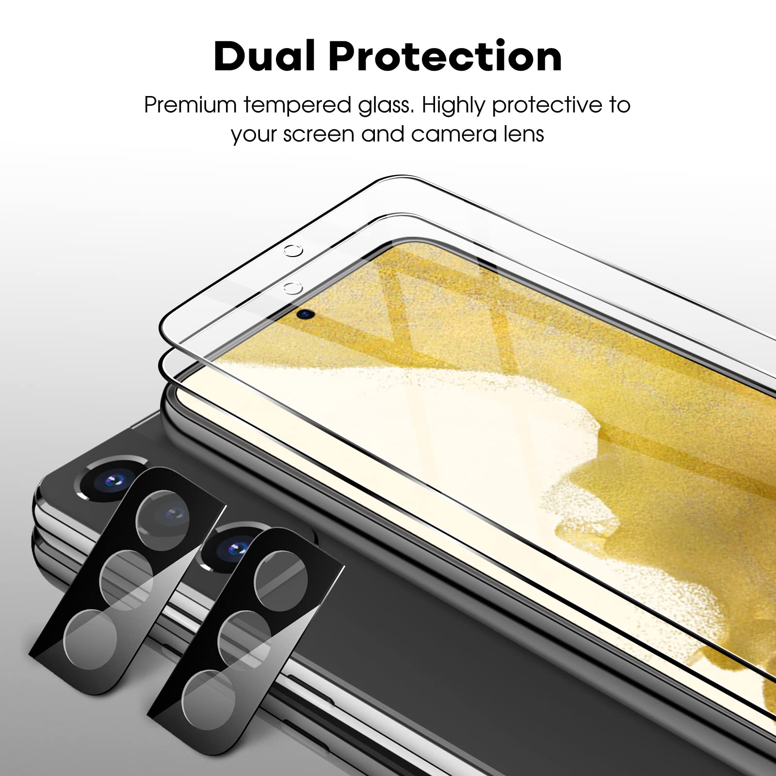 JETech Screen Protector for Samsung Galaxy S20 FE 6.5-Inch with Camera Lens Protector, Tempered Glass Film, Fingerprint ID Compatible, HD Clear, 2-Pack Each