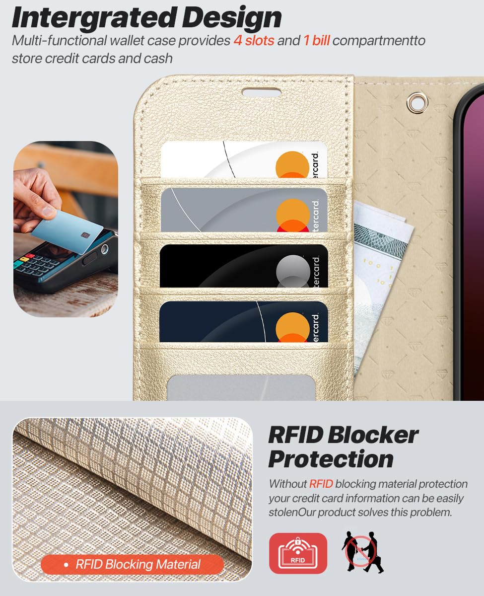 OCASE for iPhone 16 Case Detachable Wallet Case with Card Holder, 2 in 1 Pu Leather Flip Folio with RFID Blocking Stand Wrist Strap Shockproof Phone Cover 6.1 Inch 2024, Black