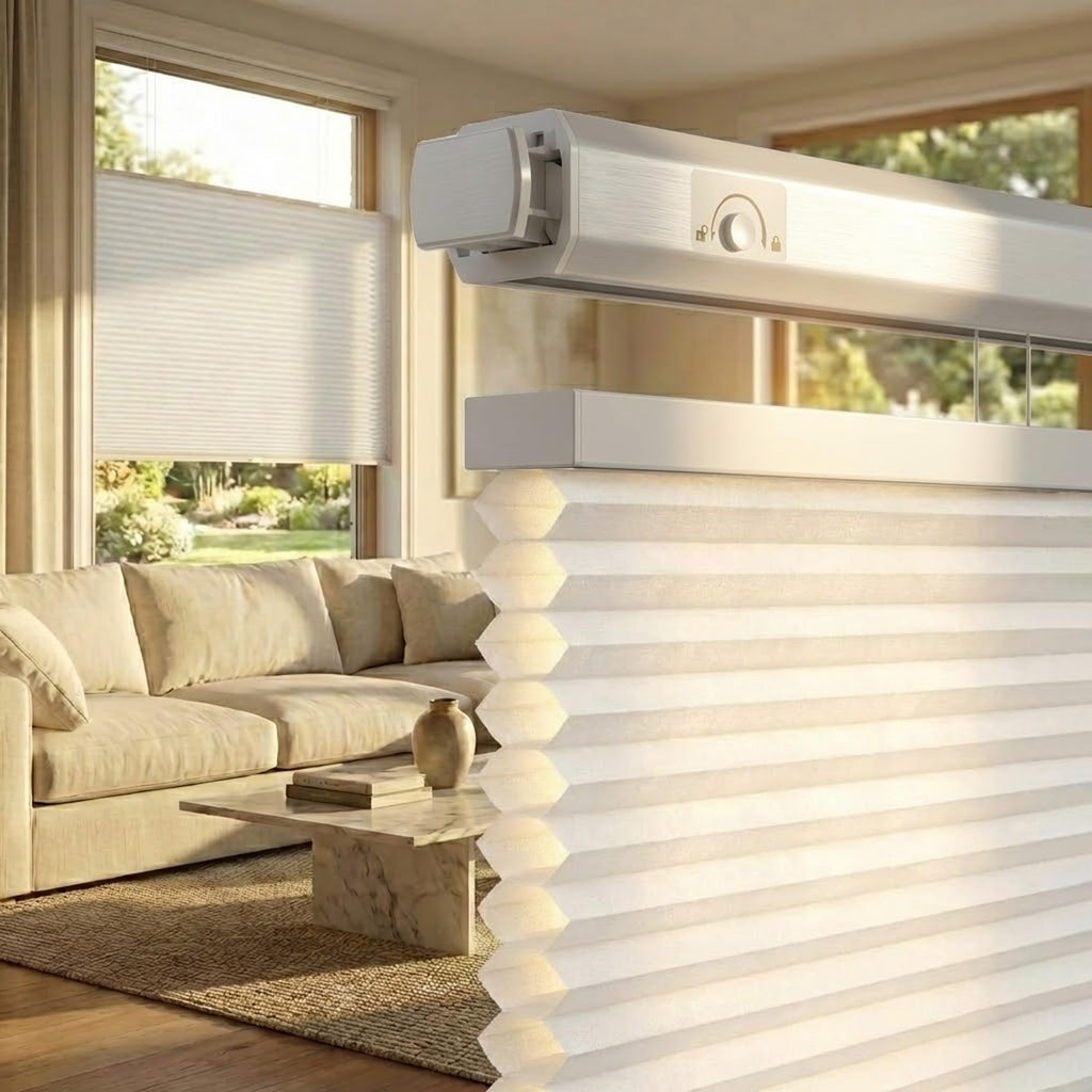 Grandekor Top Down Bottom Up Cordless Cellular Shades, Custom Blackout Honeycomb Blinds for Windows Room Darkening Blinds & Shades for Living Room Bedroom