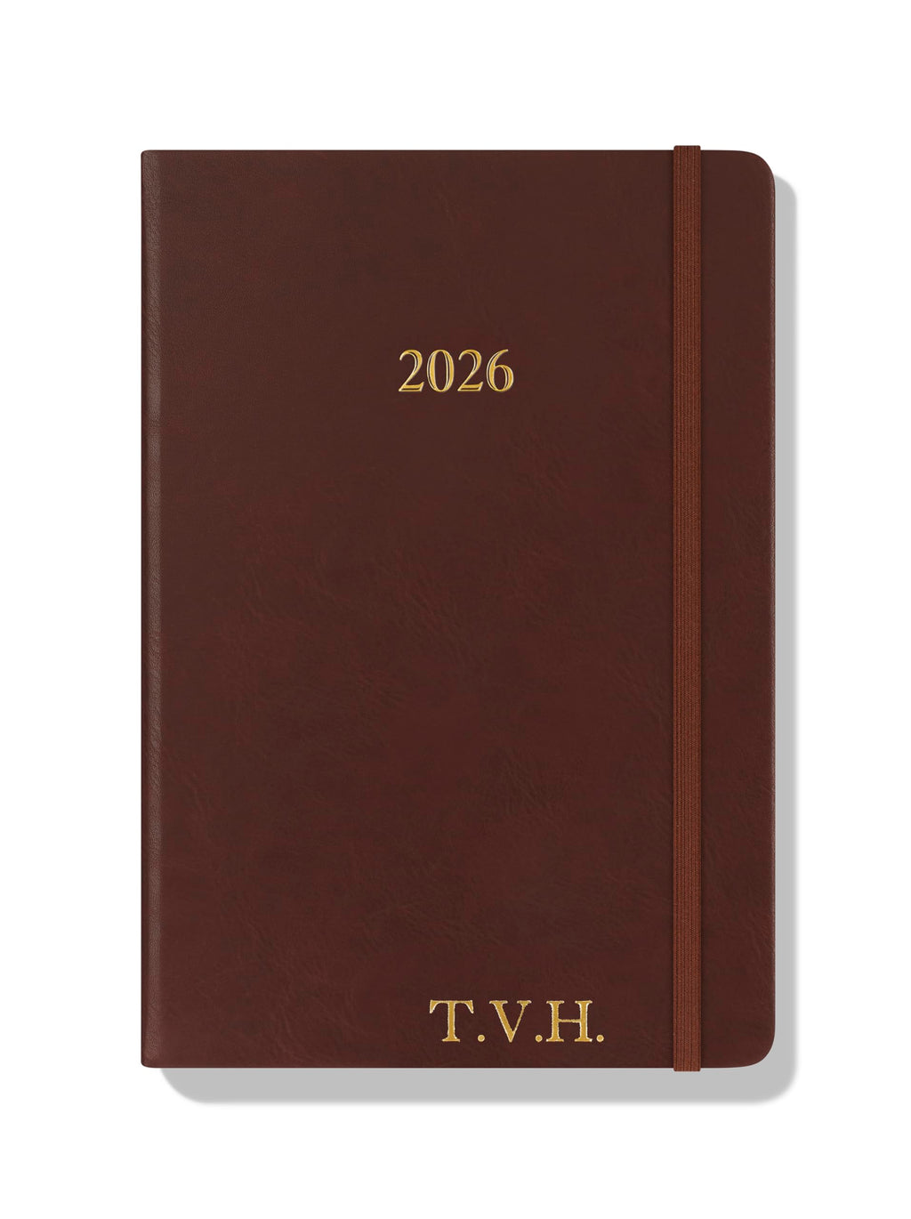 Wykeham's Executive 2026 Daily Journal Planner – US Public Holidays & Format – Customization Available (Brown, 6" x 4.5")