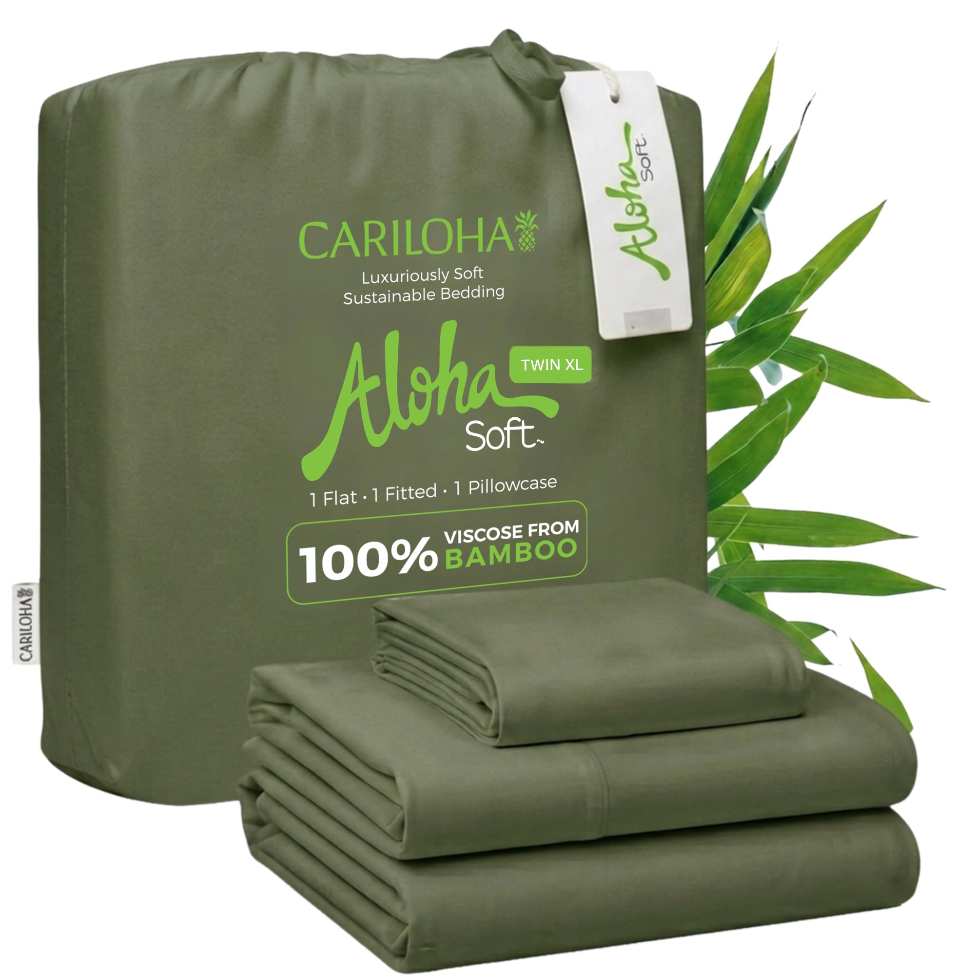 Cariloha Aloha Soft 100% Organic Bamboo Viscose Sheets – 4-Piece Queen Sheet Set – 16 in Deep Pockets – Buttery Soft, Hypoallergenic, Cooling Sheets – Oeko-TEX Standard 100 – Cape Blue