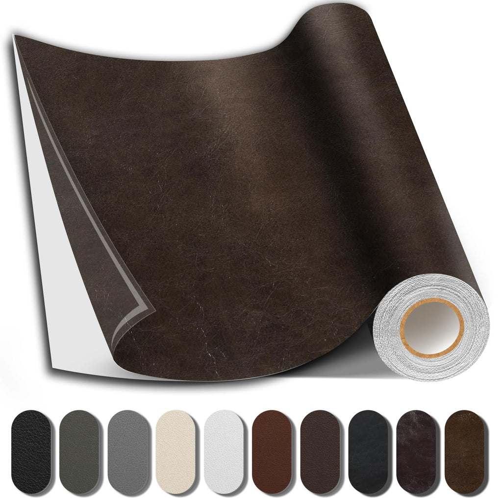 Shagoom Leather Repair Patch, Repair Patch Self Adhesive Waterproof, DIY Large Vinyl Patches for Couches, Furniture, Kitchen Cabinets, Wall （Beige, 3.5X79 Inch）