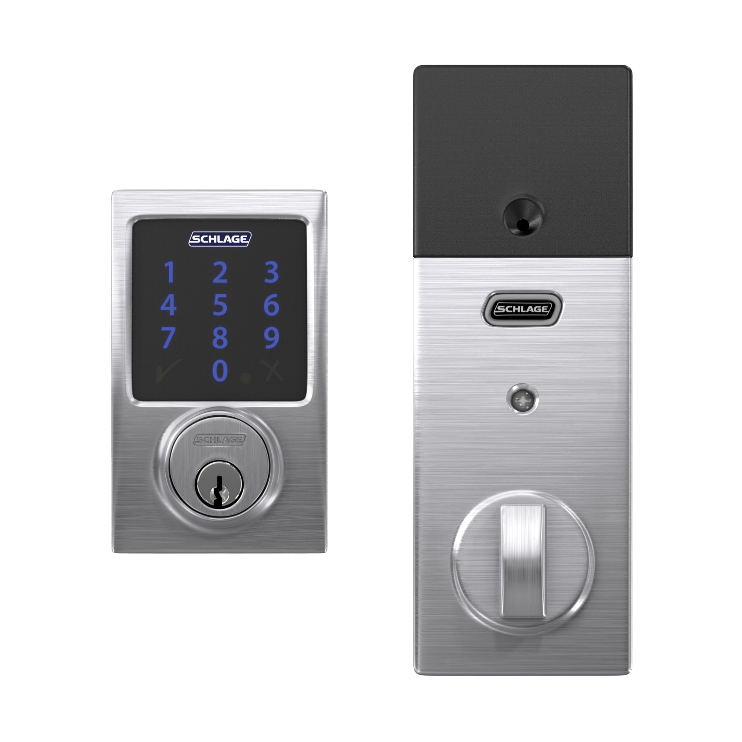 Schlage Connect Smart Deadbolt Lock with Touchscreen Keypad, Keyless Front Door Entry, Z-Wave Plus Compatible, Aged Bronze, BE469ZP CEN 716
