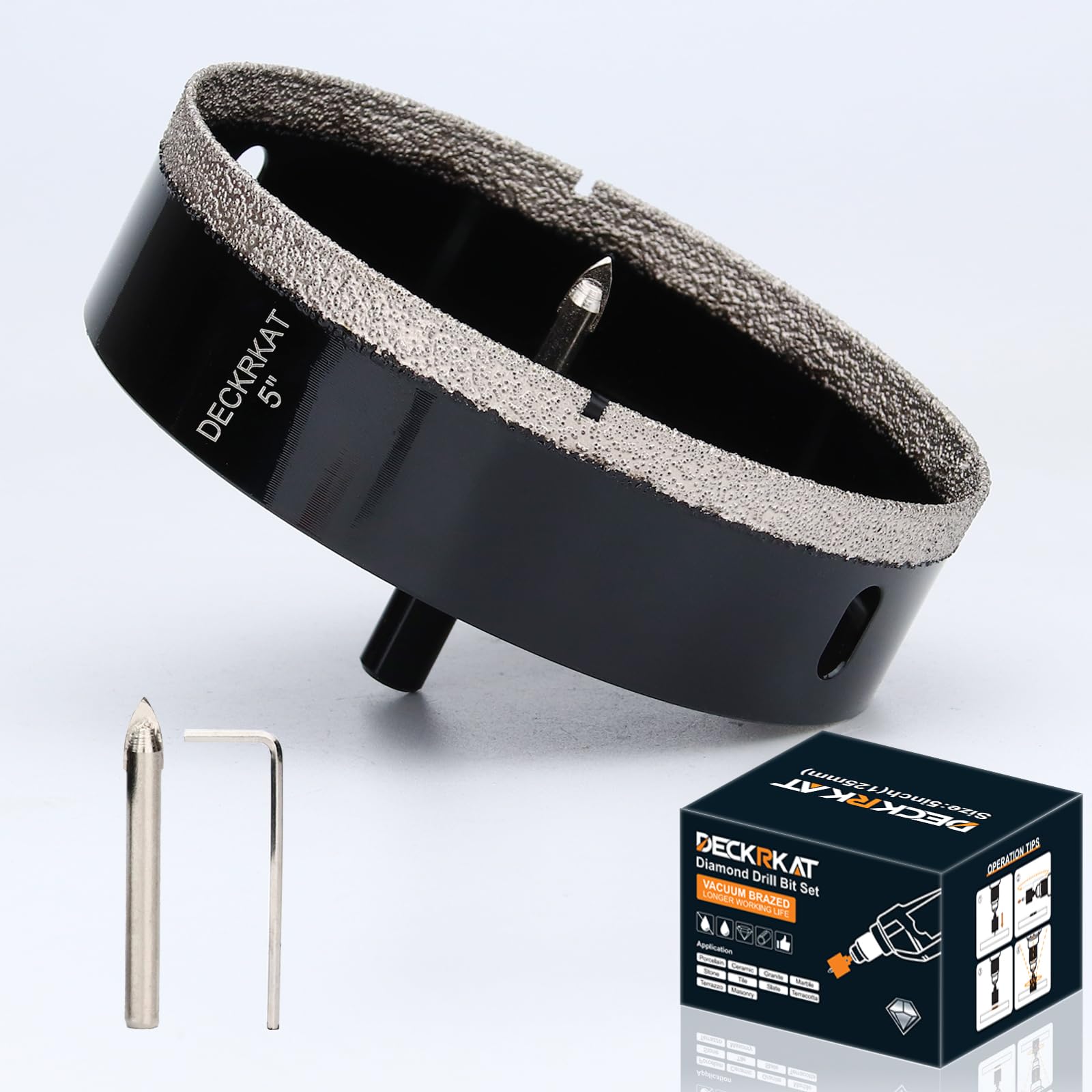 1 Inch Diamond Hole-Saw Bits with Pilot Drill Bit - 2pc 1" Diamond Tipped Tile Hole Saws with Guiding Bit Accurate Drilling for Porcelain Tile Ceramic Pottery Granite Stone Glass Bottles 25mm