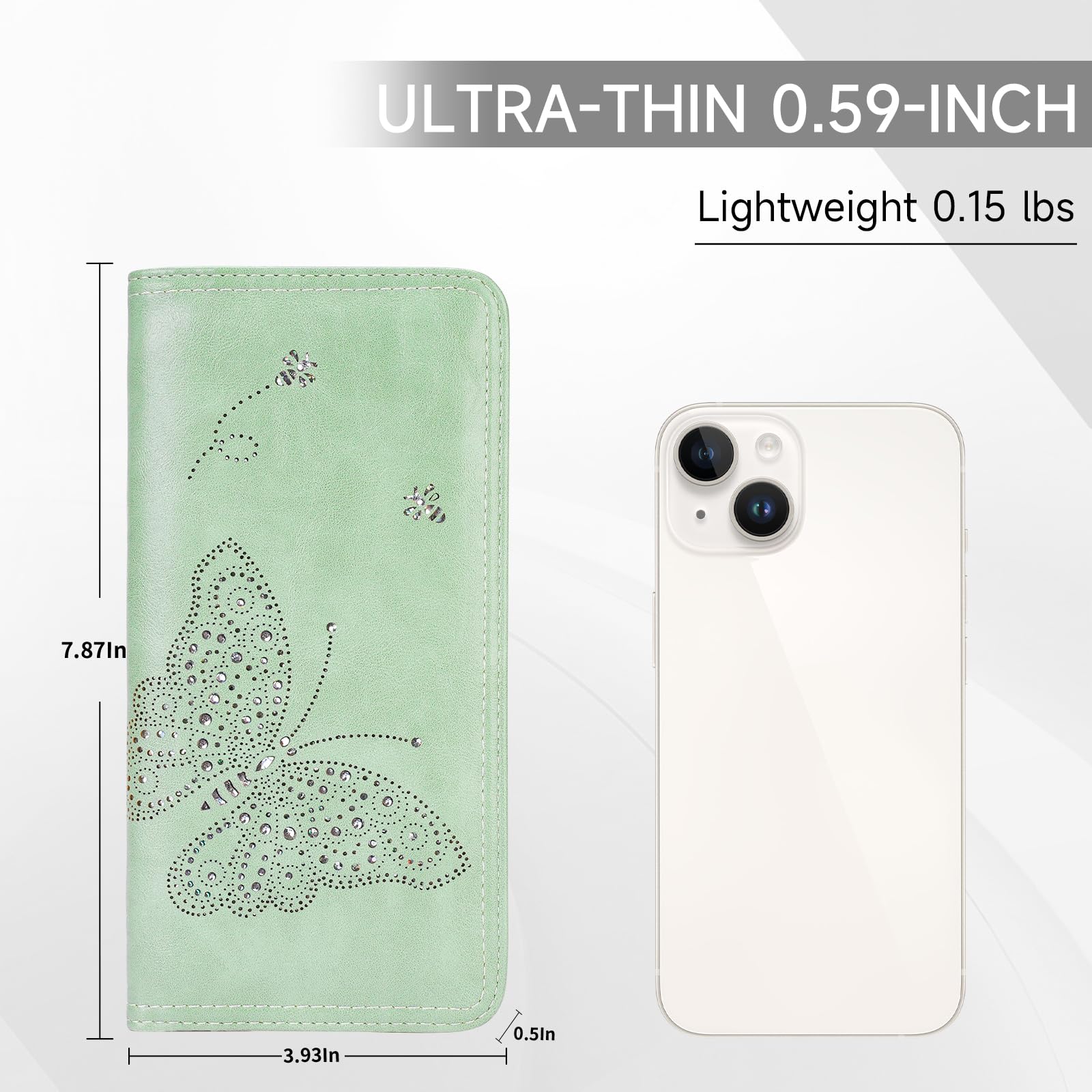 KITEVIUN RFID Wallet Women Ultra Slim Thin Womens Wallet Compact Clutch Long Ladies Wallet for Women WHITE