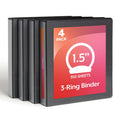 Cardinal Economy 3 Ring Binder, 1 Inch, Presentation View, Black, Holds 225 Sheets, Nonstick, PVC Free, 4 Pack of Binders (79512)