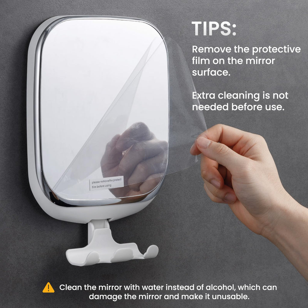TAILI Shower Mirror Fogless for Shaving | Shower Mirror Fogless, Shaving Mirrors, Suction Cup, Removable & Reusable, Razor Holder Storage, Bathroom Accessories K9
