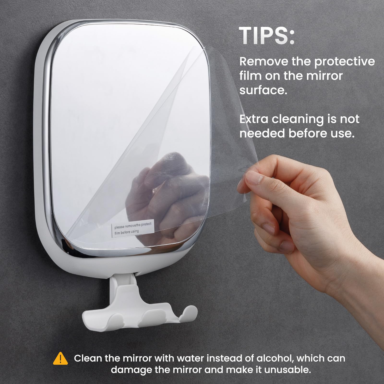 TAILI Shower Mirror Fogless for Shaving | Shower Mirror Fogless, Shaving Mirrors, Suction Cup, Removable & Reusable, Razor Holder Storage, Bathroom Accessories K9