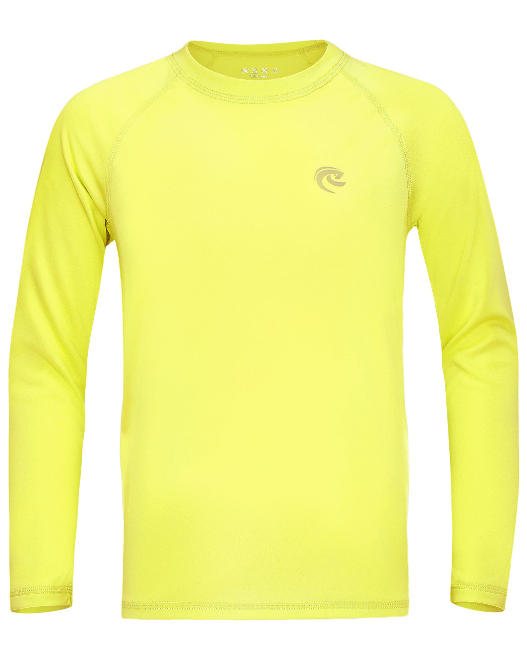 Boys UPF 50+ Swim Shirt Long Sleeve, 1 or 2 Pack UV Sun Protection Rash Guard, Youth Kids SPF Water Shirts for Beach Surf