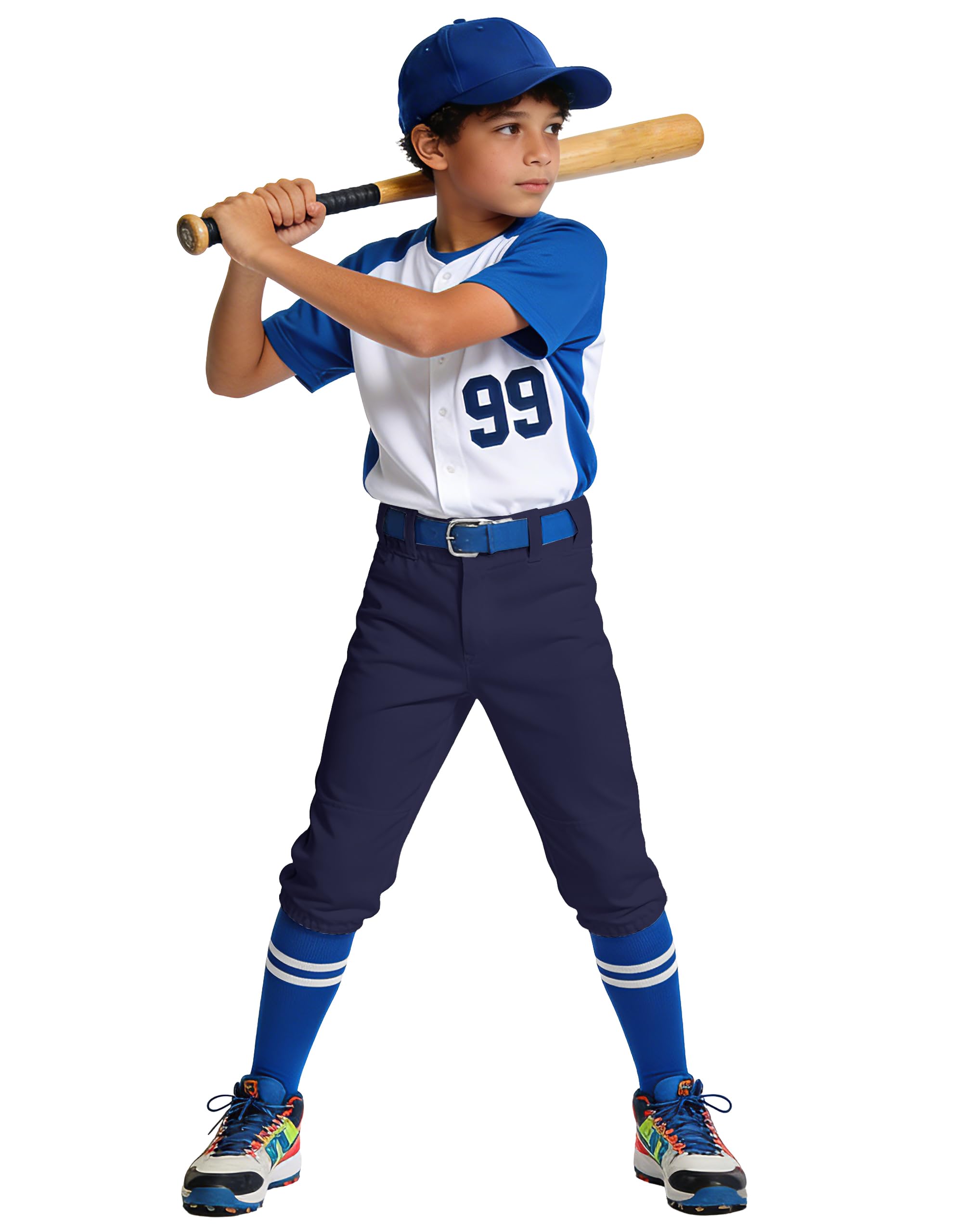 MIVEI 2T 3T 4T 5T to Youth Toddler Boys Knicker Baseball Pants Kids Tball Pants Gilrs Softball Practice Pant Pocket Belt Loop