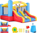 Whubefy Bounce House, Inflatable Bounce House for Kids 3-6 Big Kids 8-12, Indoor/Outdoor Double Slide Obstacle Bouncer with Blower, 12 x 9FT Jumping Castle with Center Hoop for Family Backyard