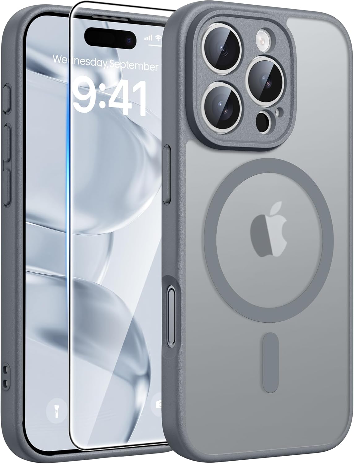 FNTCASE for iPhone 17 Case: [Compatible with Magsafe] Translucent Matte Cases with [Full Camera Protection] [Screen Protector] Military Grade Shockproof Protective Phone Cover - Light Purple