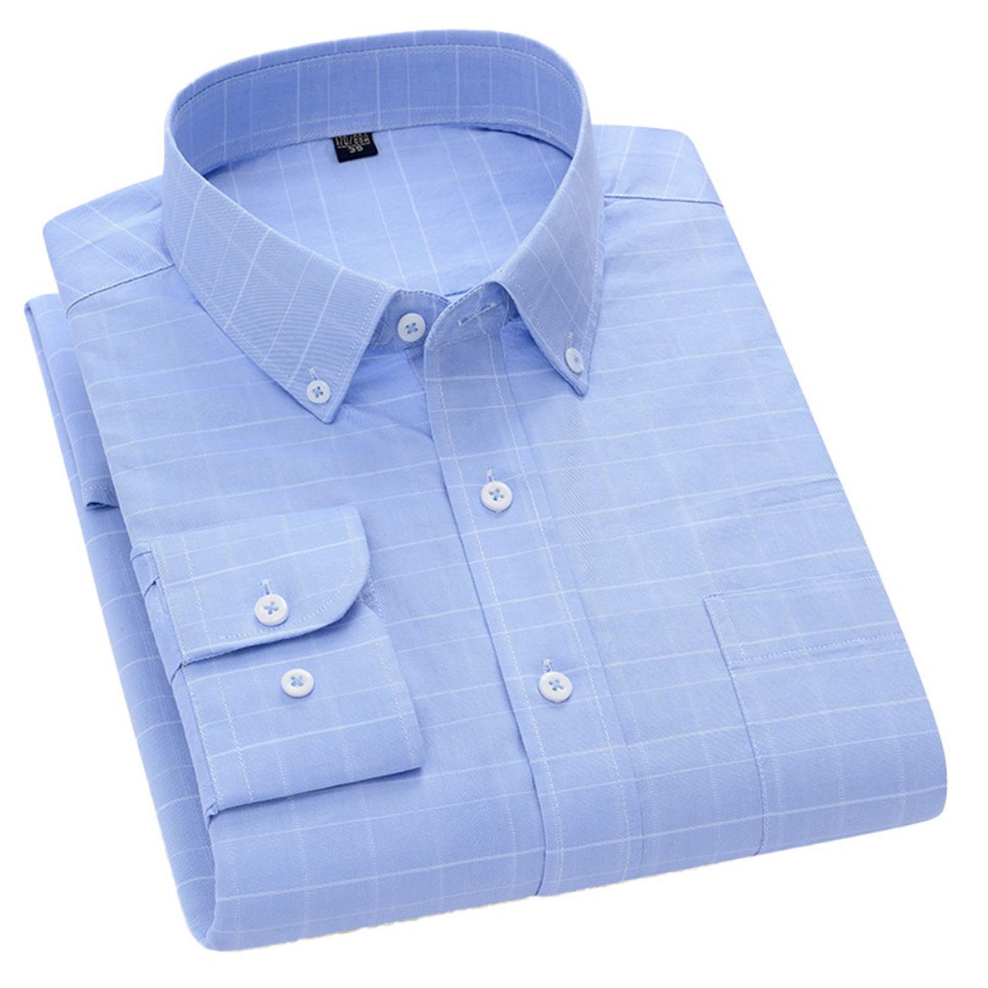 Cromoncent Mens Cotton Oxford Shirt Long Sleeve Button Down Dress Shirts with Pocket