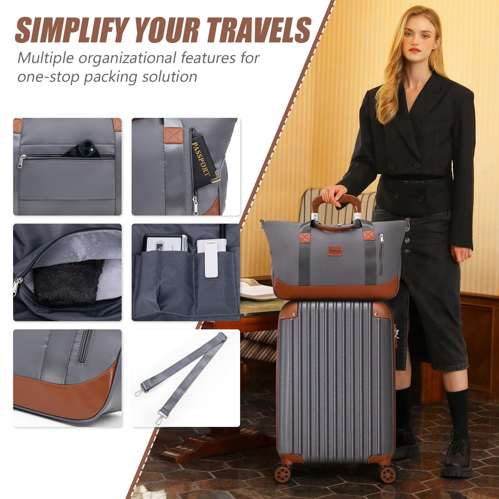 Cosbarn Luggage Sets 5 Piece Suitcases with Wheels, Suitcase Set ABS Hard Case Luggage with TSA Lock Spinner Wheels Durable Travel Luggage