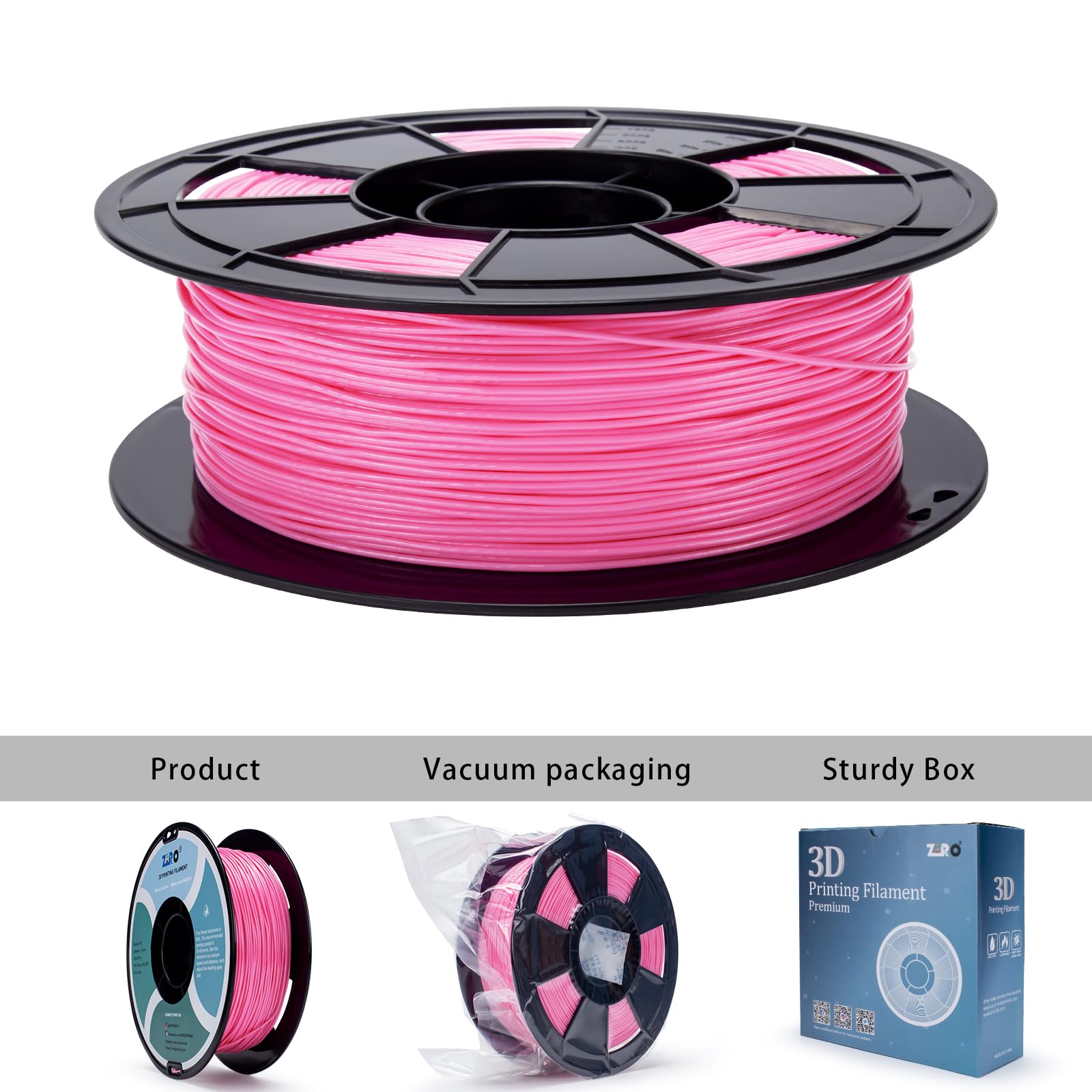 ZIRO TPU Filament 1.75mm 3D Printer Filament, Shore 95A Hardness TPU, Flexible Soft Material, 0.8KG/1.8lbs Spool, Fit Most FDM 3D Printers, Black