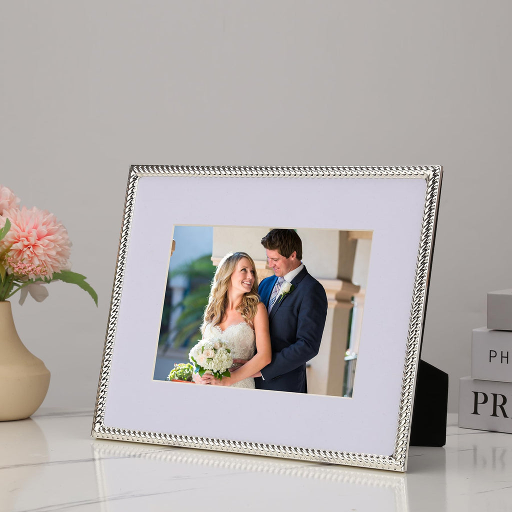 4x4 Gold Rope Design Metal Picture Frame With Mat for 3x3'', Premium Velvet Backing Real Glass Front Desktop & Wall Display Elegant Home Decor