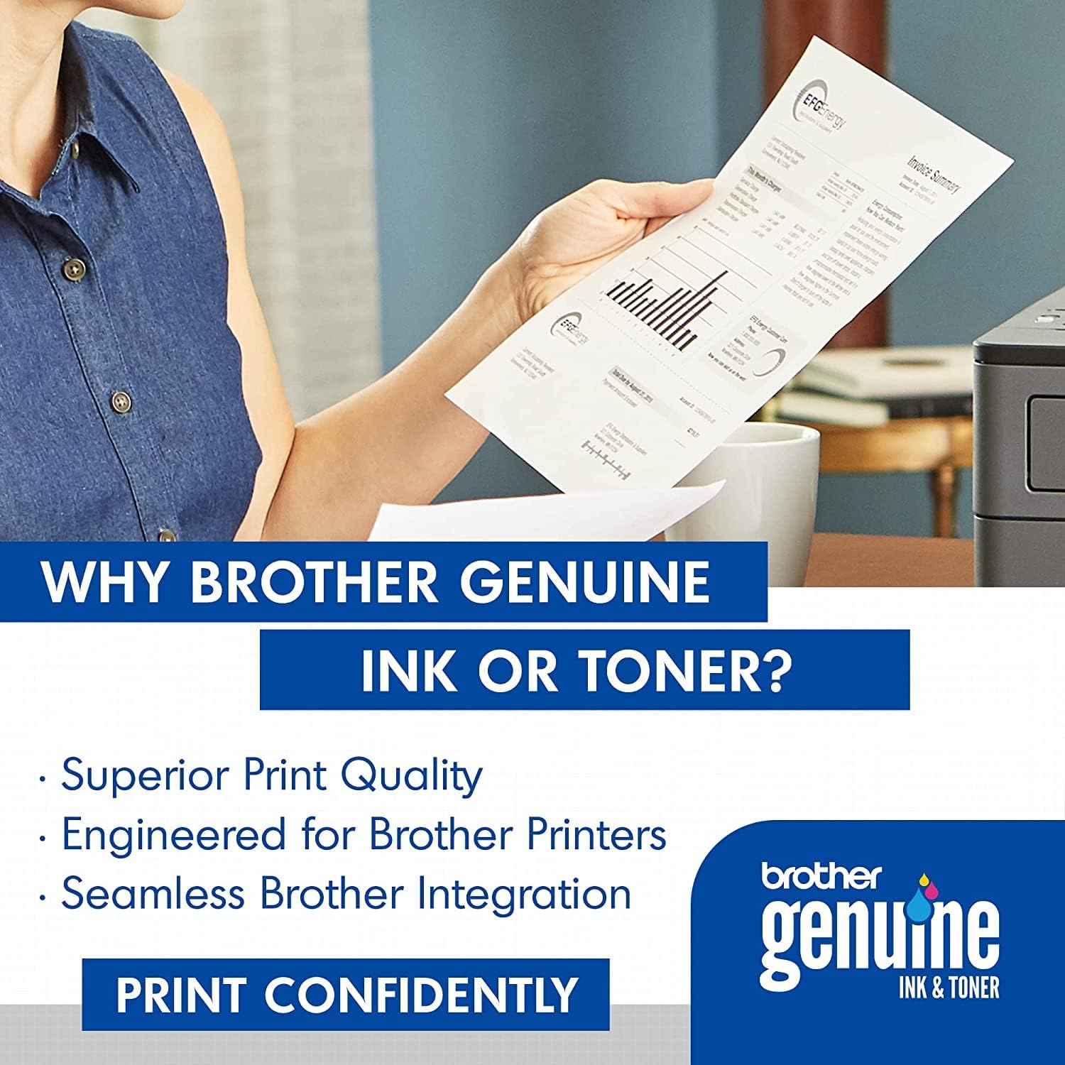 Brother Genuine TN221BK, TN221C, TN221M, TN221Y 4-Color Toner Cartridge Set, Black Cyan Magenta & Yellow, TN221