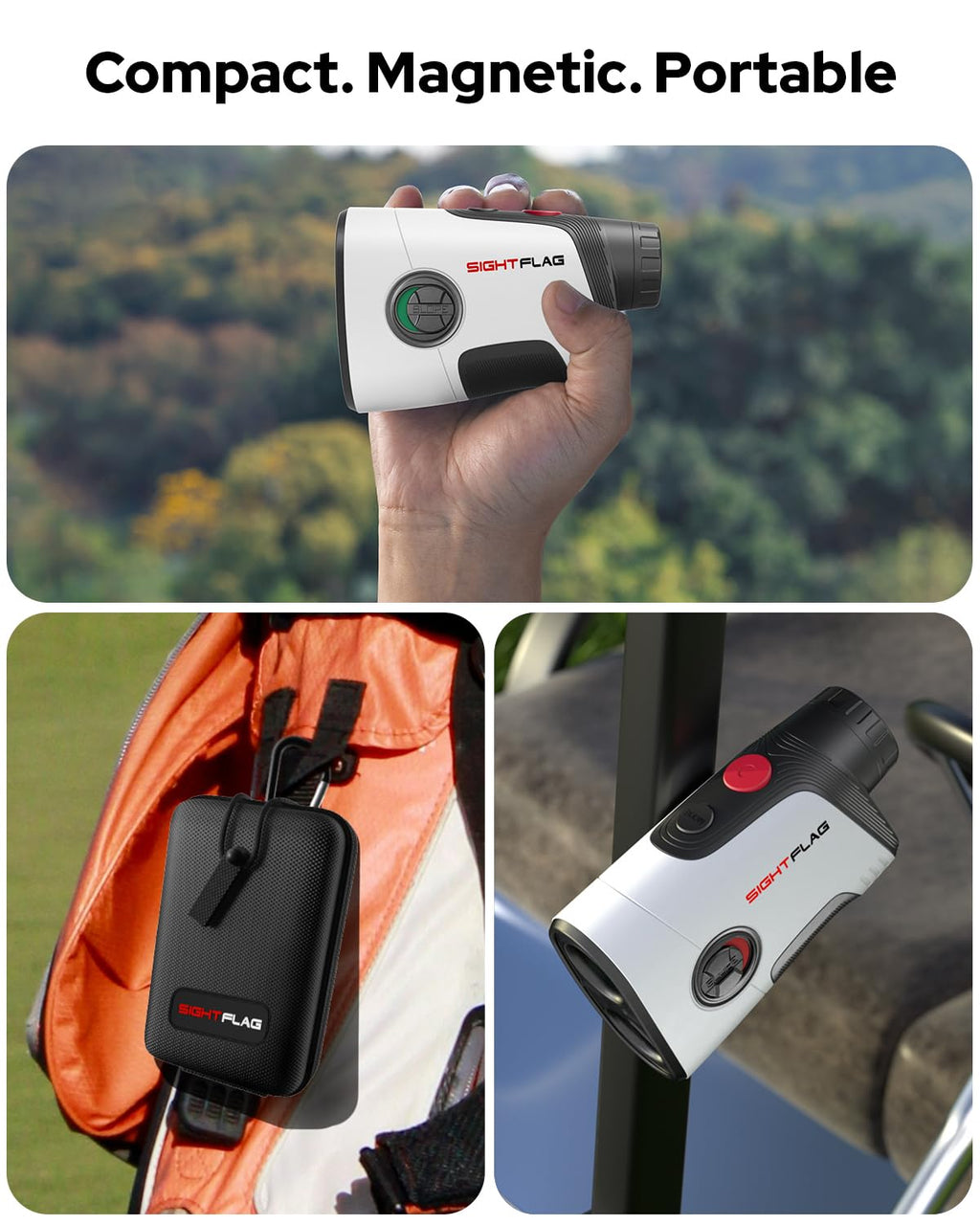 GF2-Golf Rangefinder with Slope and Pin Flagpole Lock Vibration, 1300 Yards Range Finder, External Slope Switch