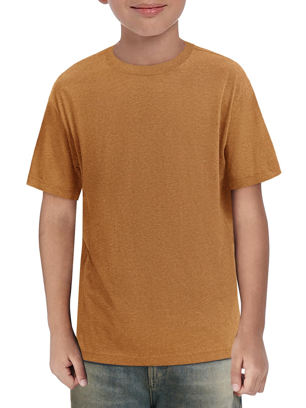 Haloumoning Boys Short Sleeve Shirts Kids Summer Crewneck T-Shirts Casual Tops Tees 5-14 Years