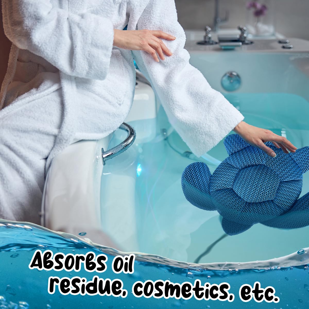 Quttisay Hot Tub Scum Absorber for Spa Hot Tub,Hot Tub Accessories for Adults,Hot Tub Sponge.Hot Tub Oil Absorbing Sponge for Spa & Pool Cleaner,Hot Tub Turtle Scum Absorber Keeps Water Clean,1 Pack