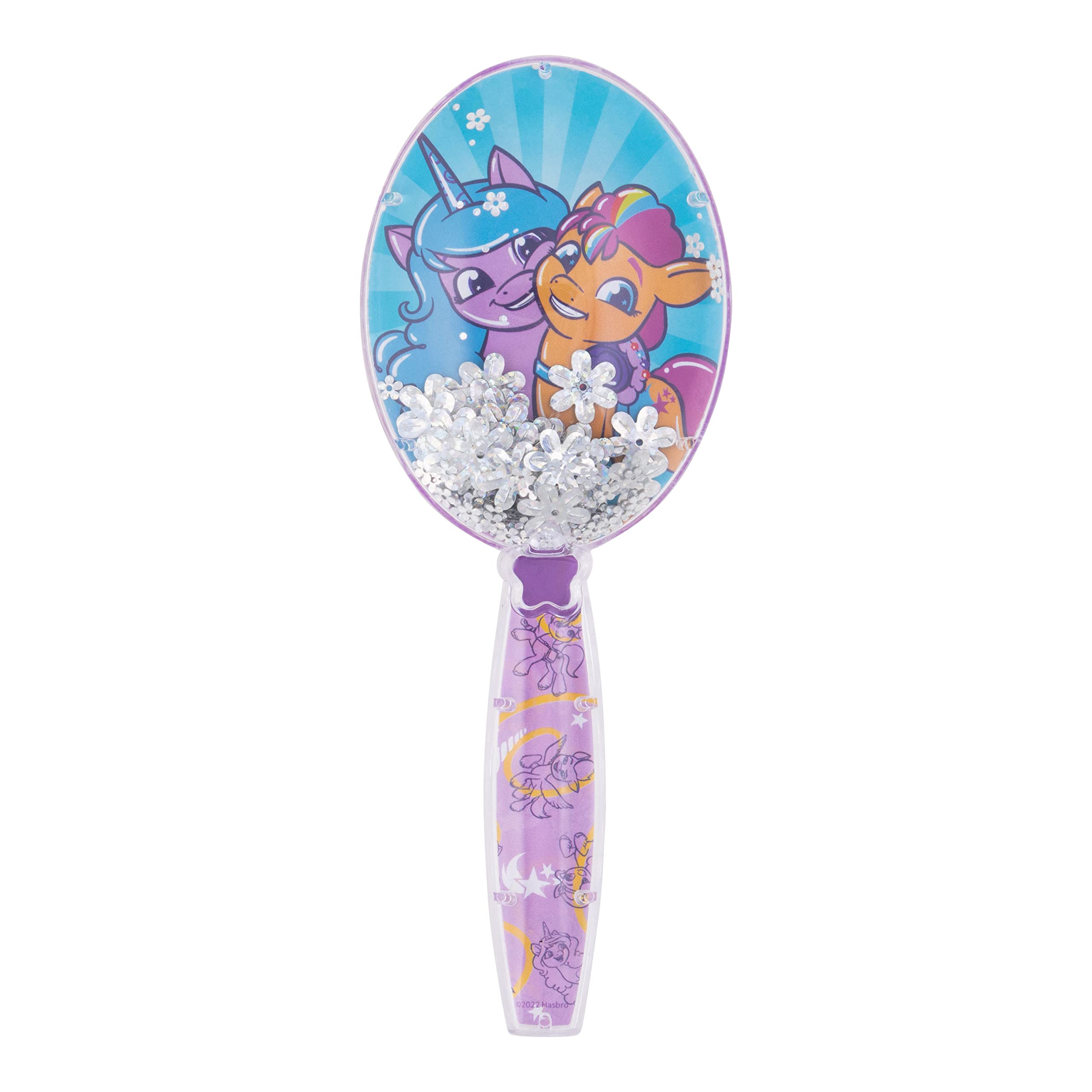 CoComelon Hair Brush with Magical Sparkling Stars Confetti HairBrush, Green - Kids Hair Brush Ages 3+
