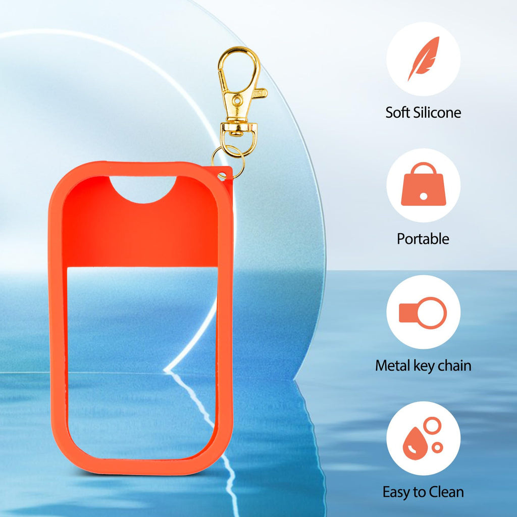VANEST Silicone Case Compatible with Touchland Hand Sanitizer Spray, Protective Case with Keychain for Spray 1 fl oz