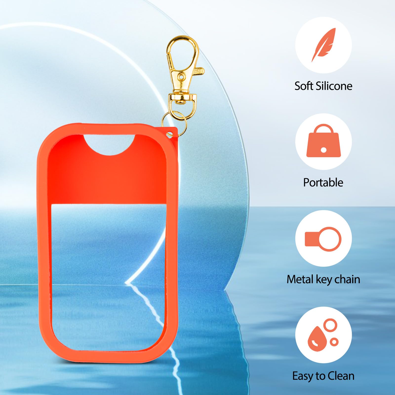 VANEST Silicone Case Compatible with Touchland Hand Sanitizer Spray, Protective Case with Keychain for Spray 1 fl oz