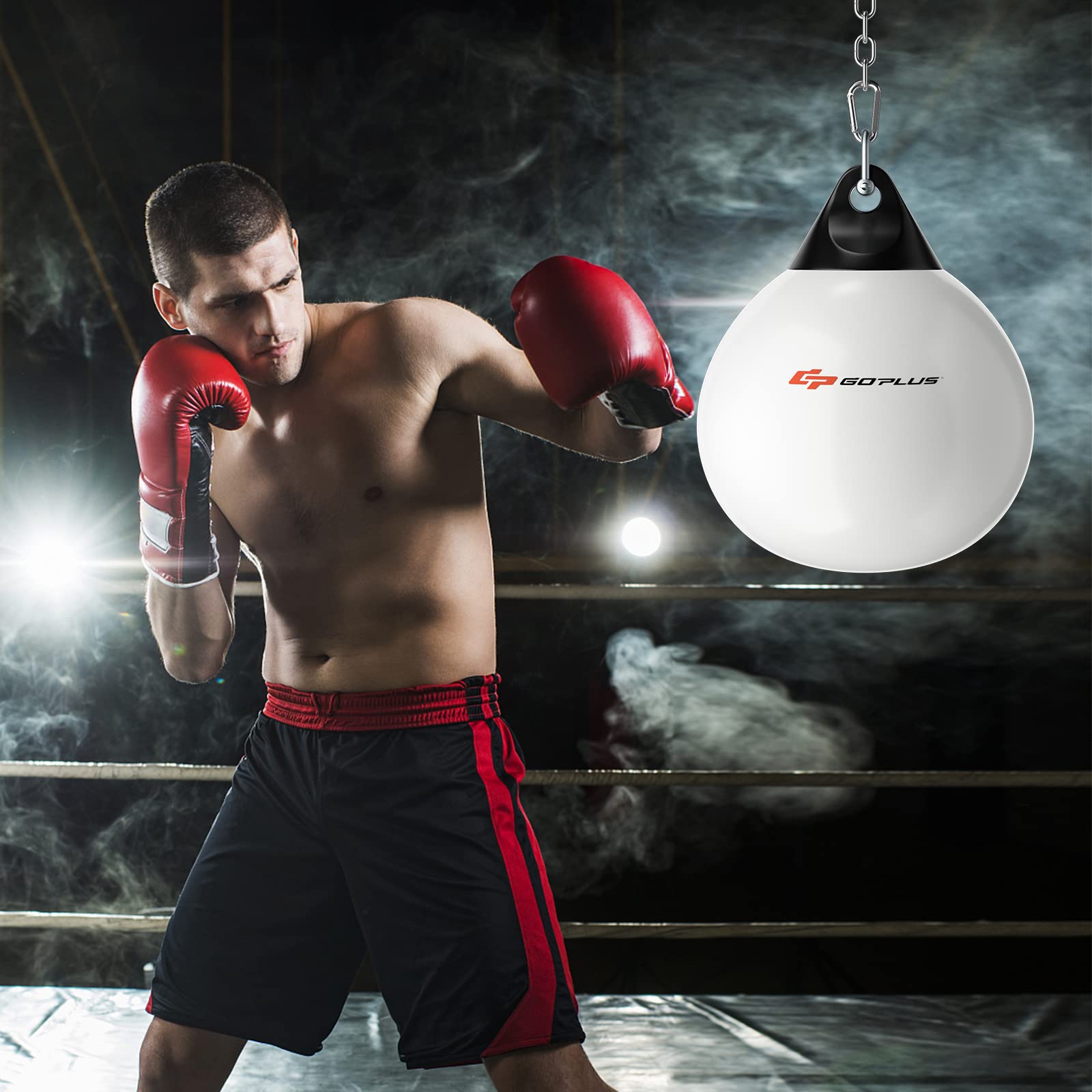 Goplus Water Aqua Bag, 21'' 180 Pound /18” 110 Pound Heavy Punching Bag with Adjustable Metal Chain, Water Injection Hose, Boxing Training Bag for Adults Fitness, MMA