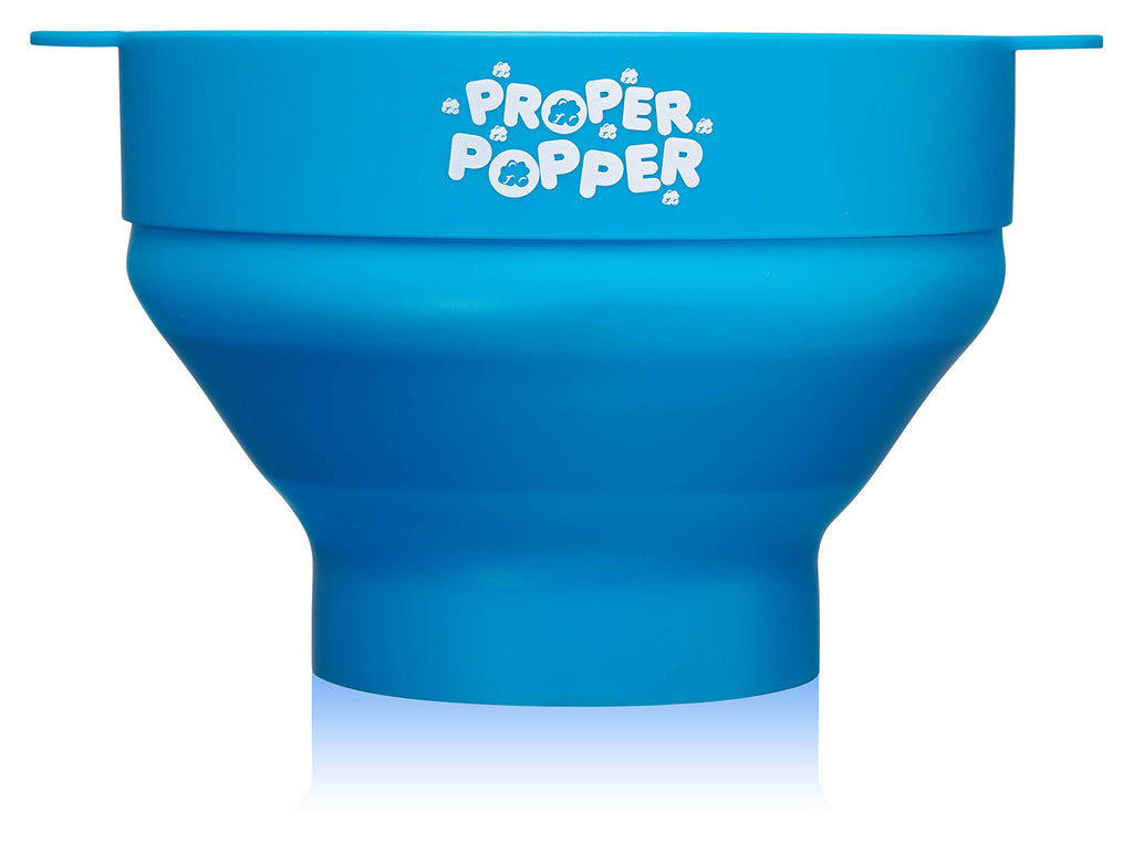 The Original Proper Popper Microwave Popcorn Popper, Silicone Popcorn Maker, Collapsible Bowl BPA Free & Dishwasher Safe - (Aqua)