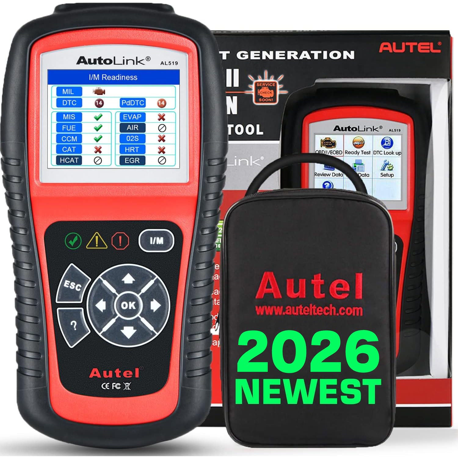 Autel MaxiLink ML519 Enhanced Mode 6 OBD2 Scanner Auto Diagnostic Scan Tool Check Engine Fault Code Reader CAN Scan Tool, Upgraded Ver. of AL319 Black