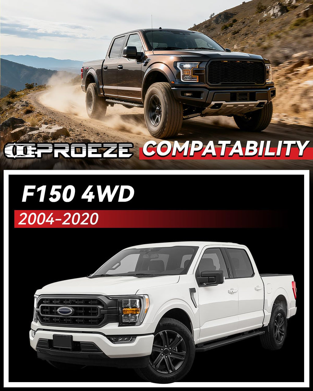 PROEZE 1.5" Front Leveling Lift Kits for 2004-2024 F150 2003-2018 Expedition 2005-2008 Mark LT, 1.5'' Forged Front Strut Spacers Lift Kits