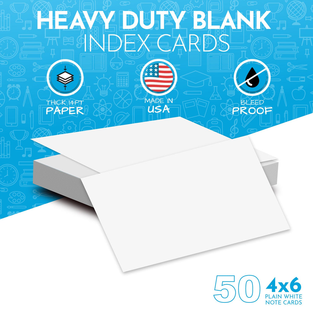 Home Advantage 2x3.5 Blank Index Cards - Our 50 Pack of Blank Note Cards Use Heavy Duty Cardstock to Make Them Bleed Proof - These Plain Index Cards Make Great Blank Business Cards & Blank Flashcards