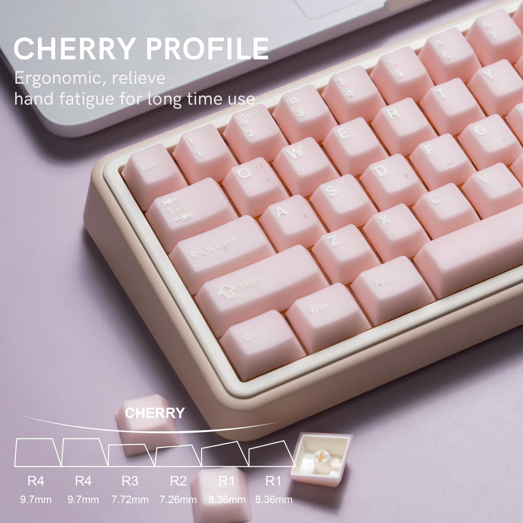 dagaladoo Black Topographic keycaps Double Shot PBT keycaps Shine Through Keyboard Keys Side Printed Key caps Cherry Profile Custom keycap Set for100%, 75%, 65%, 60% US Layout Mechanical Keyboard