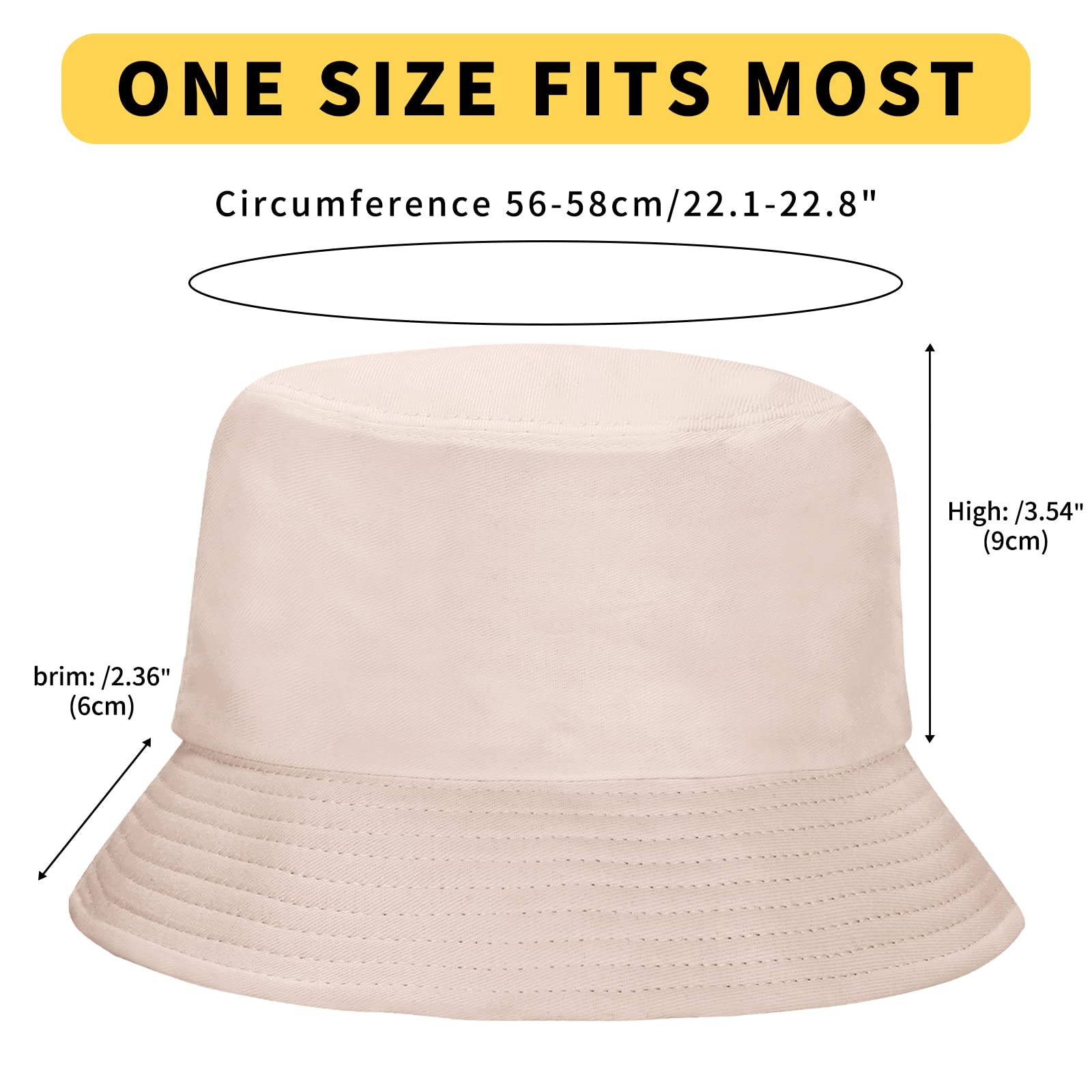 Rosoz 1 & 2 Pack Bucket Hat for Women Men Summer Travel Beach Sun Hat Outdoor Cap Unisex Bucket Hats