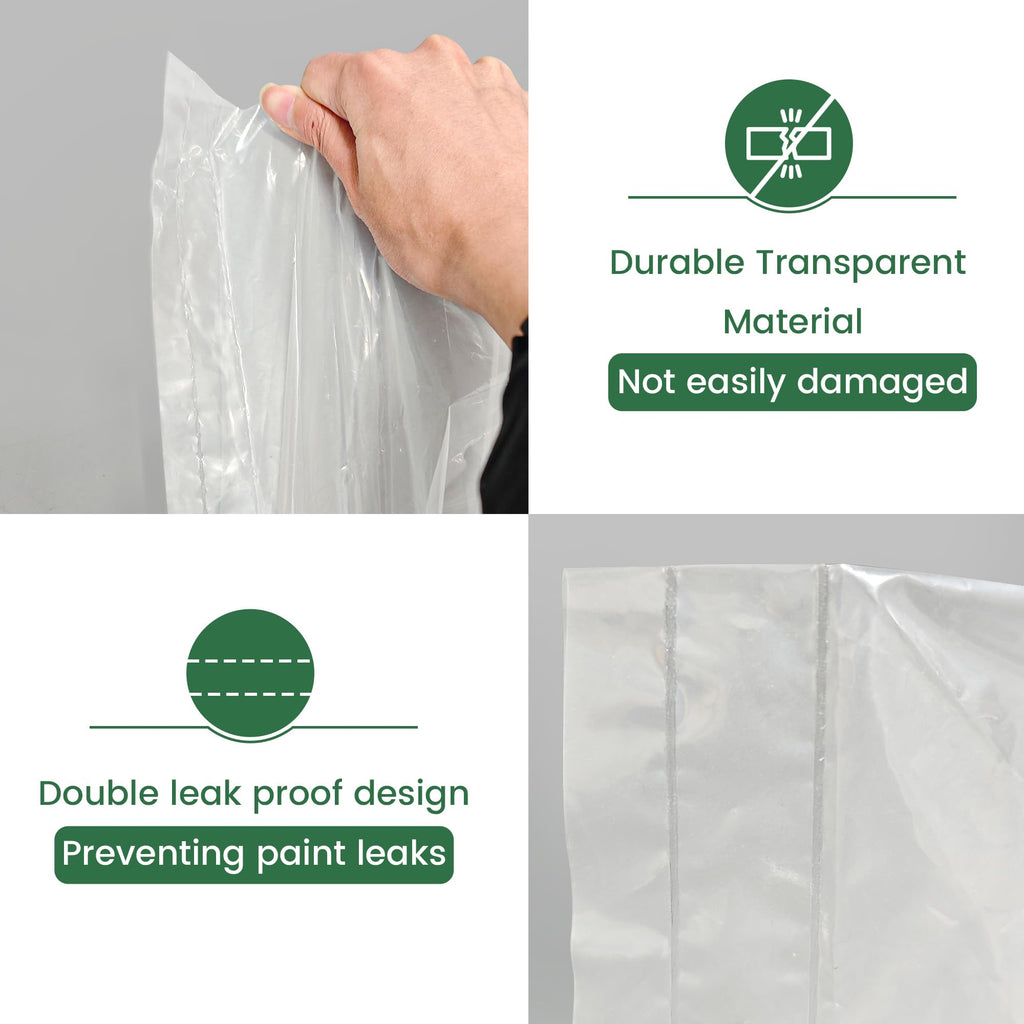 VOOMEY 18 Inch Paint Tray Liner, Plastic Paint Bucket Inner Liner Bags for Paint Roller Kit, 5pcs,Disposable for Quick Cleanup