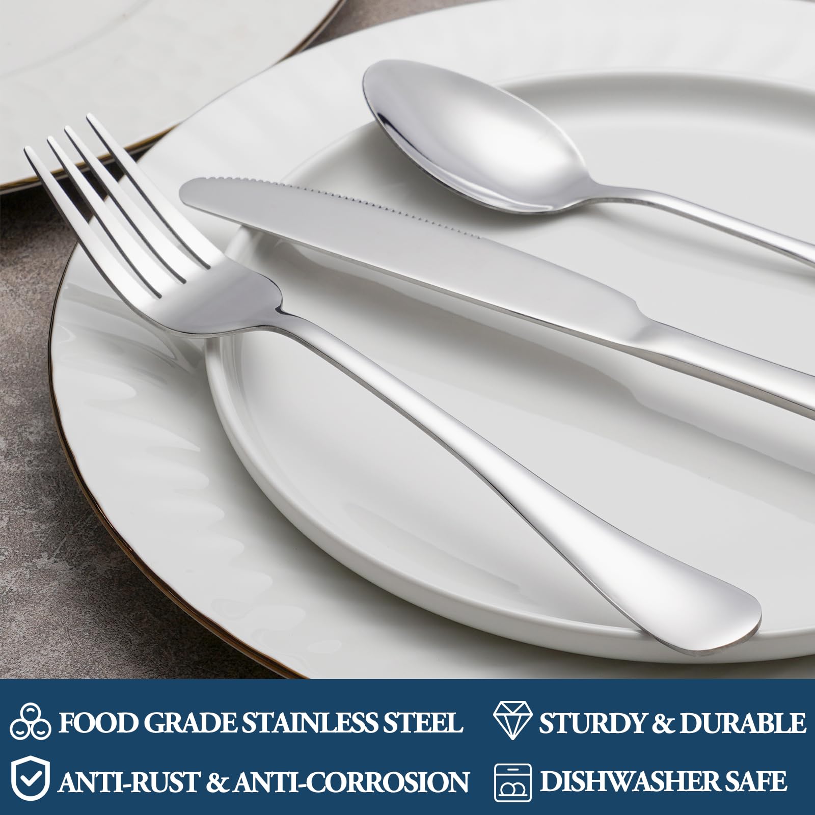 8 Pieces Dinner Forks Set, Food-Grade Stainless Steel Forks, Silverware Forks for Home, Kitchen or Restaurant, Mirror Polished, Dishwasher Safe - 8 Inch