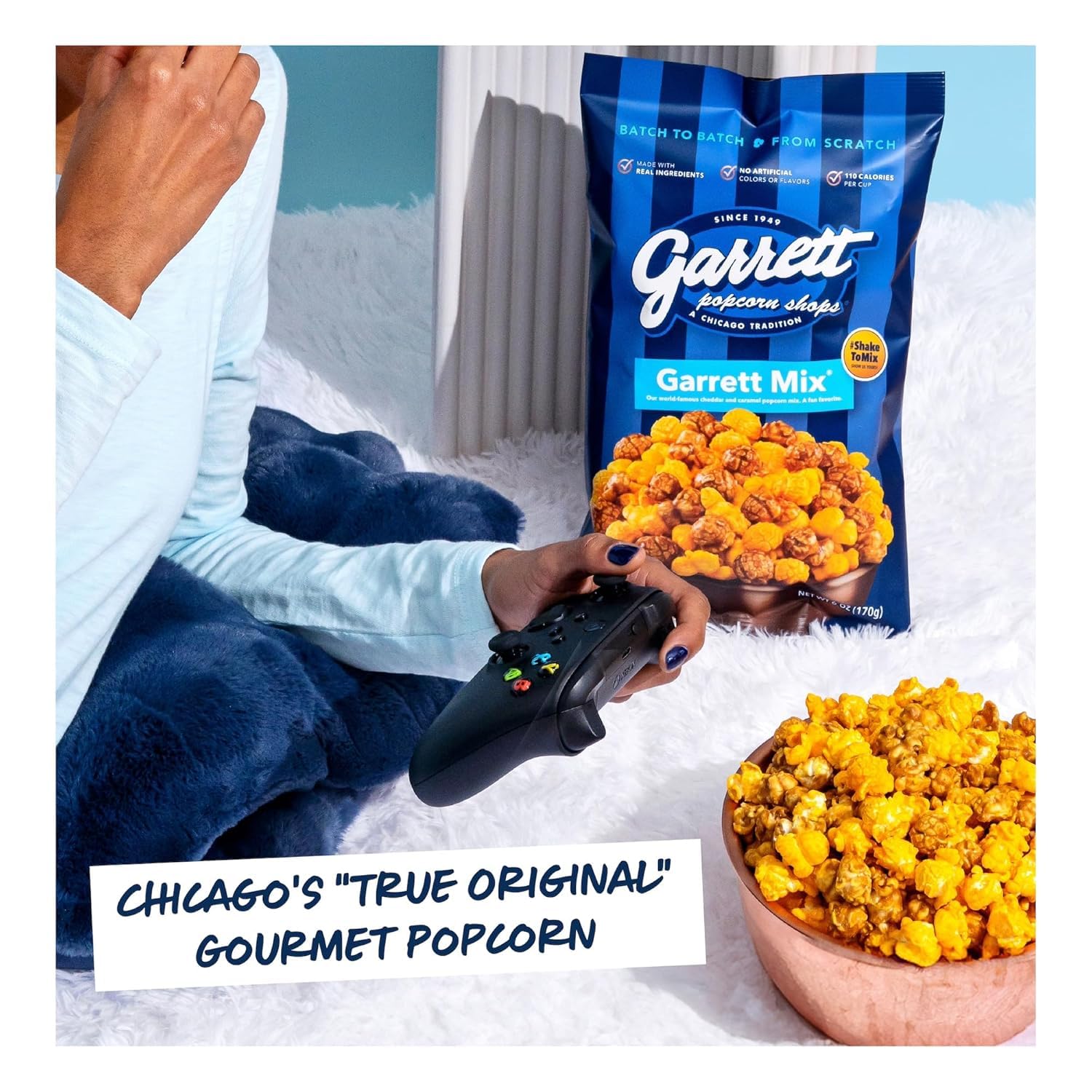 Garrett Popcorn Garrett Mix, 4 Ounce Bags (Pack of 6) - Classic Chicago Style Cheese and Caramel Gourmet Popcorn - Gluten Free, Sweet and Salty Snack, Popped Party Mix