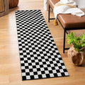 Seavish Checkered Rug, 2x3 Ft Black and White Moroccan Checkerboard Rug Washable Cotton Woven Washable Outdoor Rugs Reversible Floor Mat for Front Door Bedroom Entryway Kitchen Entryway