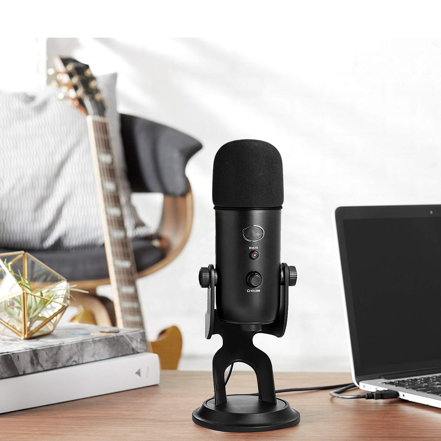 YOUSHARES 2PCS Blue Yeti Pop Filter for Blue Yeti Microphone, Yeti Foam Windscreen with Dead Cat Blue Yeti Mic Cover for Yeti Mic and Blue Yeti Pro USB Microphone