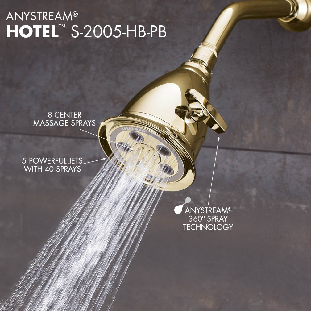 Speakman S-2005-HB-BC Hotel Anystream High Pressure 2.5 GPM Adjustable Shower Head, Brushed Chrome