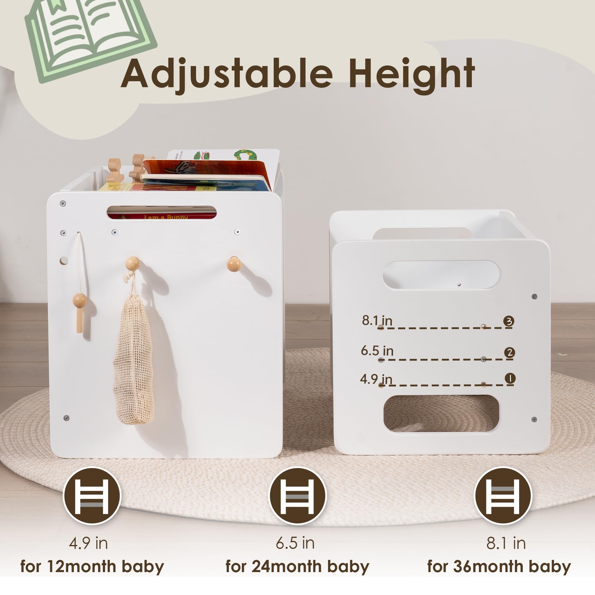 bpmfkid Montessori Weaning Table and Chair Set - Adjustable Design for Toddlers, Ideal for Mealtime, Learning, and Play, Black
