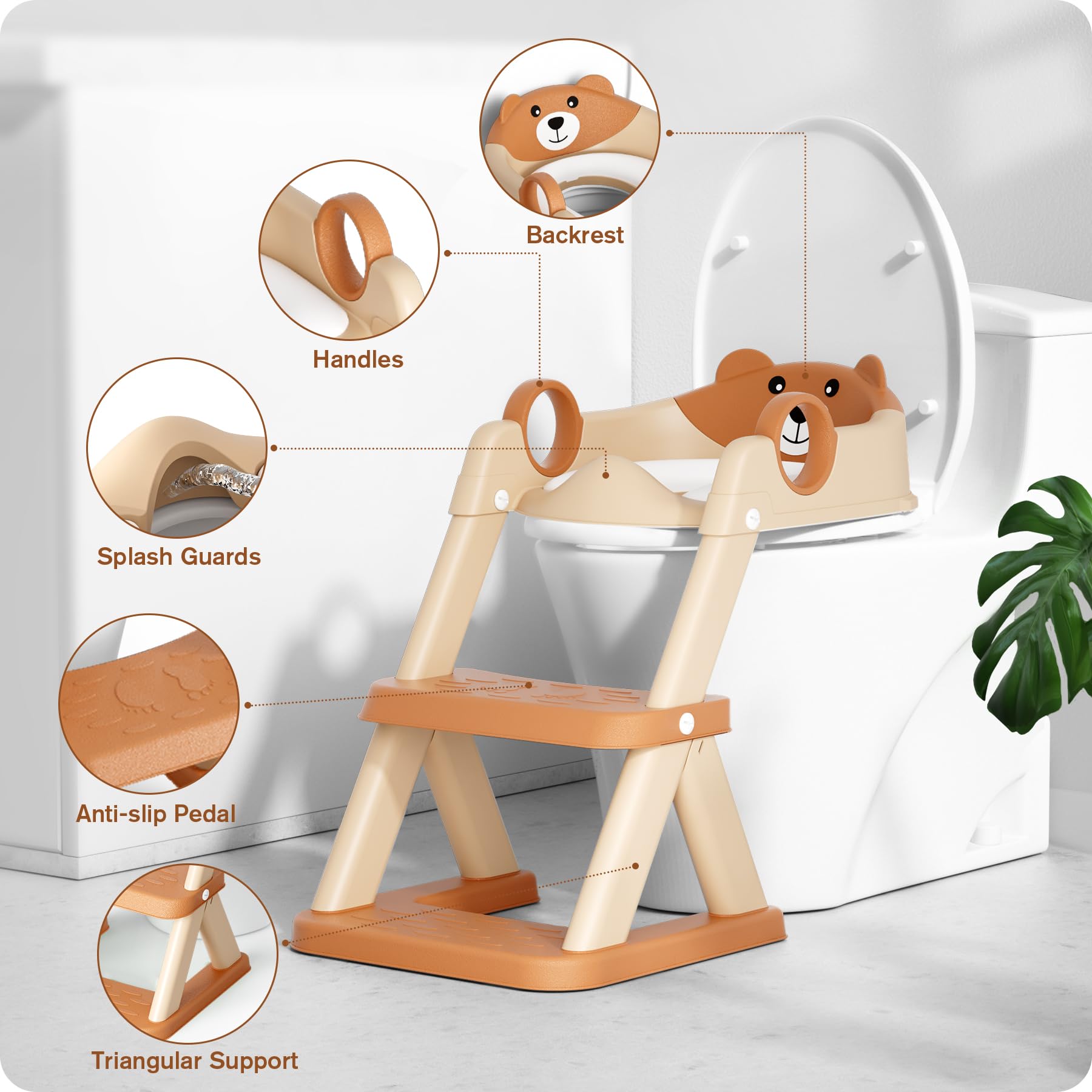 Potty Training Seat, Upgrade Toddler Toilet Seat for Kids Boys Girls, 2 in 1 Potty Training Toilet, Splash Guard Anti-Slip Pad Step Stool(Blue)