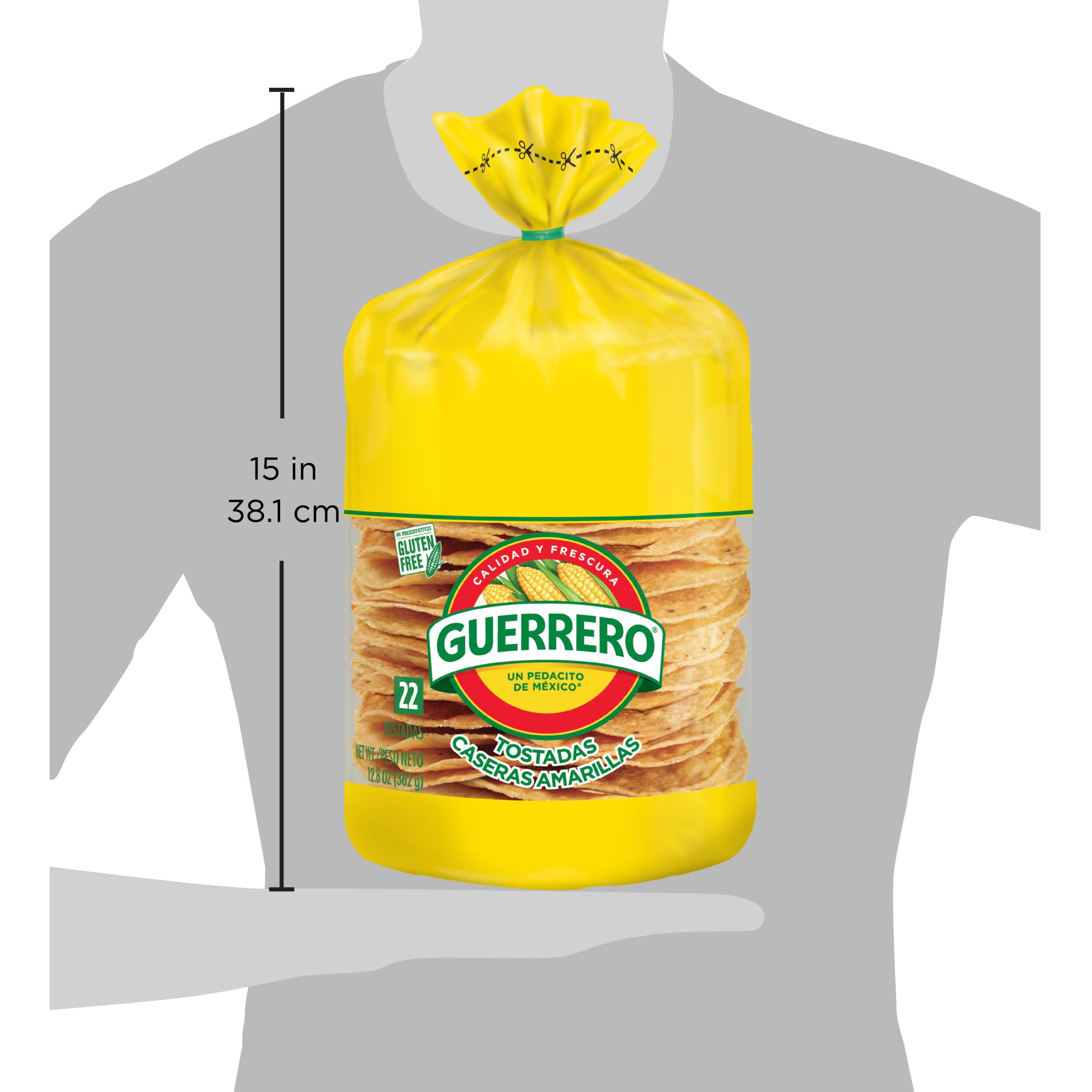 Guerrero Amarillas Classicas Yellow Tostadas, Gluten Free, Trans Fat Free, Yellow Corn Tostadas, 22 Count