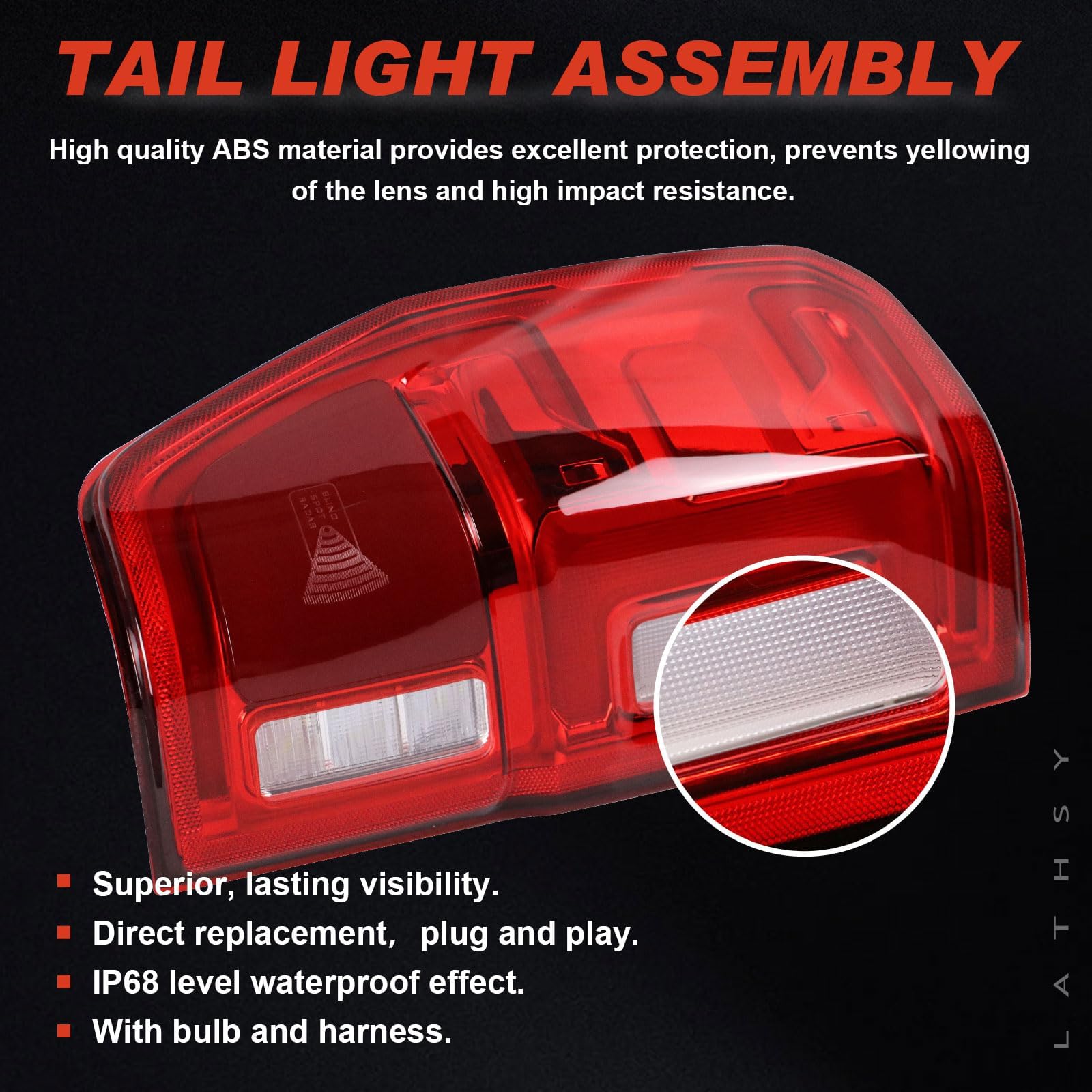 LED Tail Light w/Blind Spot Compatible With 2019-2023 Ranger Left Driver Side Taillight Replace Part Number KB3Z13405G (Module NOT Included)