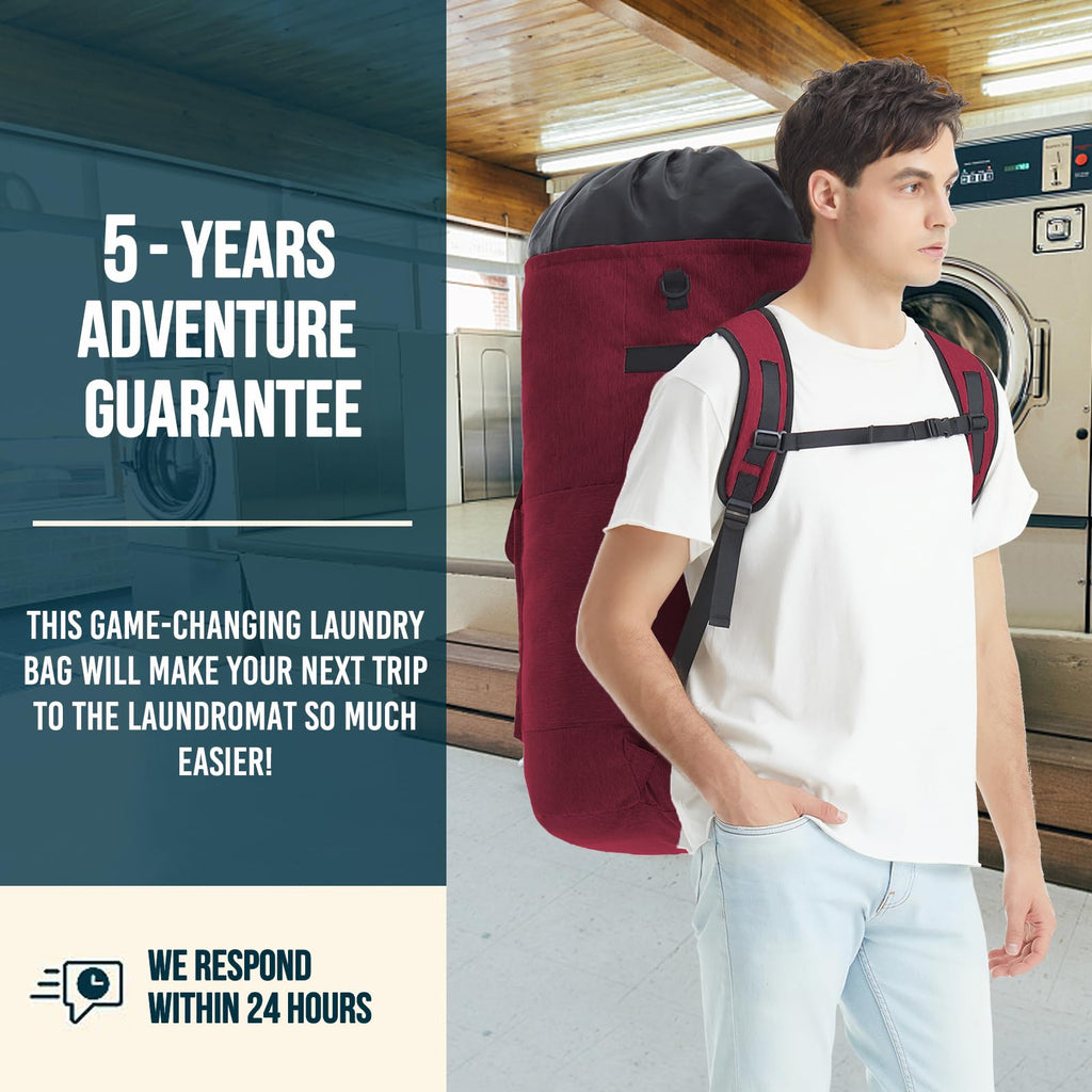 Laundry Bag Extra Large 115L, Laundry Backpack Bag, Laundry Bags Extra Large Heavy Duty, Laundry Bag with Straps, Clothes Hamper Bags with 4 Pockets, College Laundromat Backpack for Dorm Room