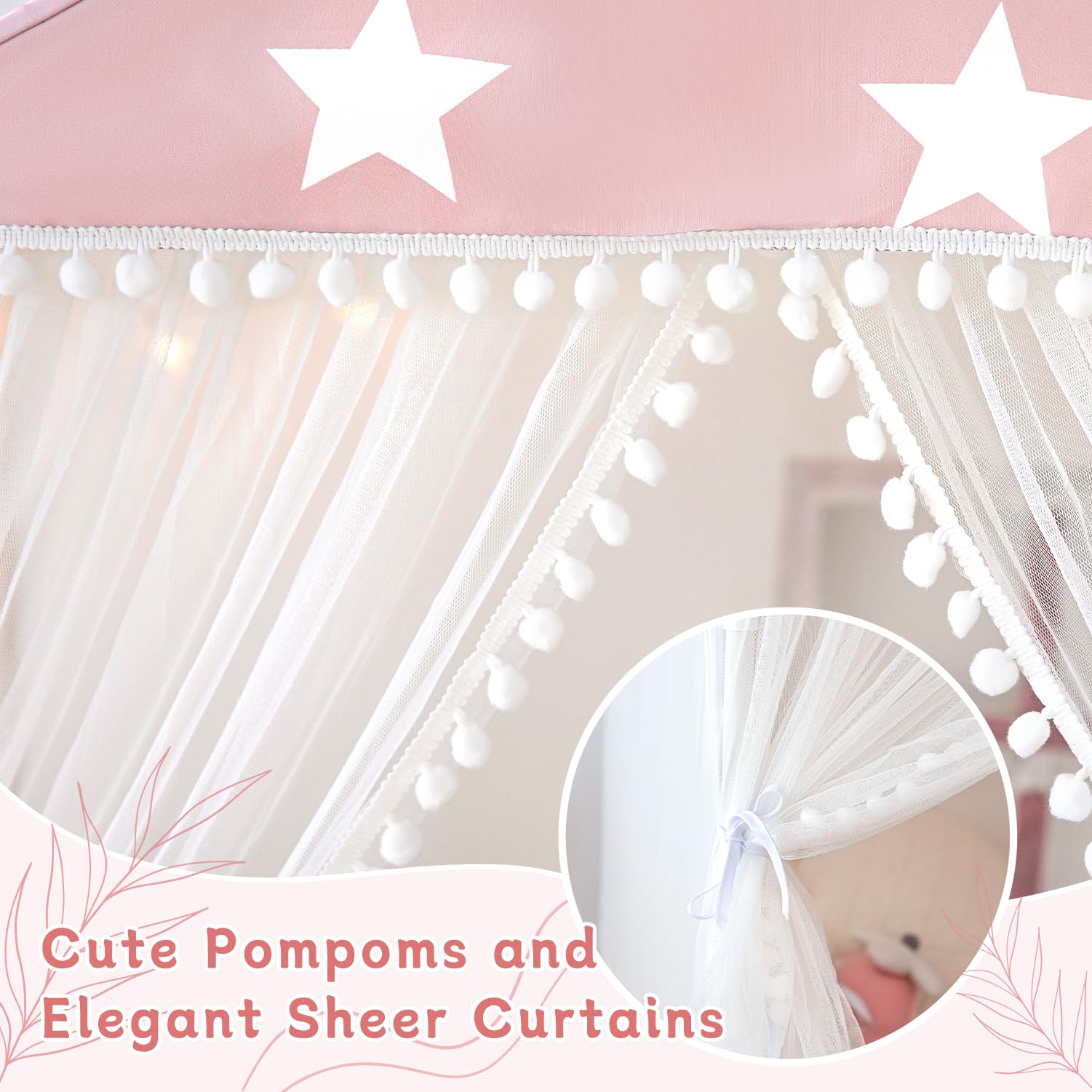 Kids Play Tent with Mat, Large Playhouse Play Tent Indoor for Girls Boys | Kids Play Playhouse Tent Ages 4-8 for Toddlers Children Boy Girl Play House Toy Birthday Gift, Washable, 57" x 35.5" x 53"