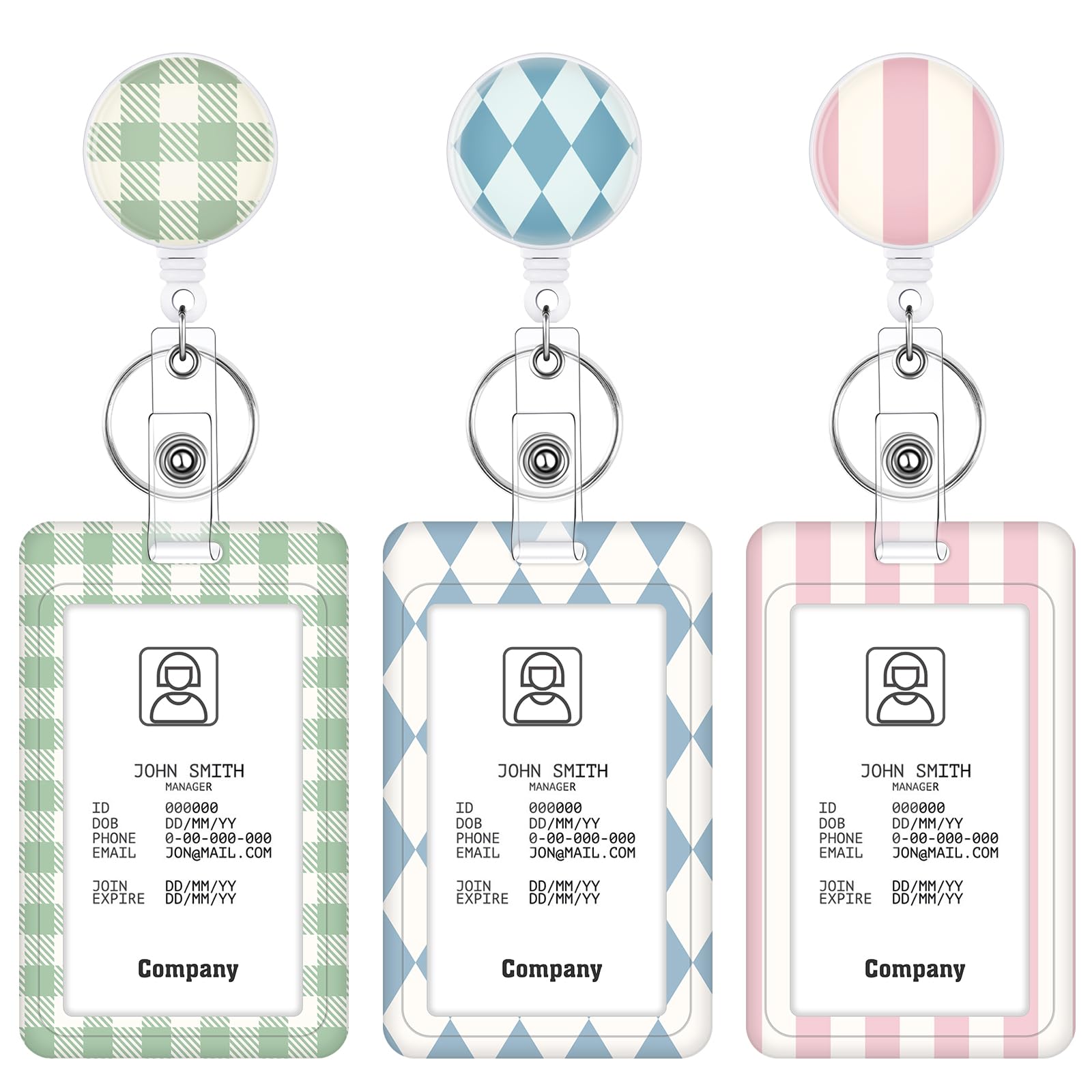 3 Set Badge Holder Retractable Reel Bloom ID Badge Holders with Clip Cute Name Badge Holders for Teacher Nurse Doctor Student Office Workers