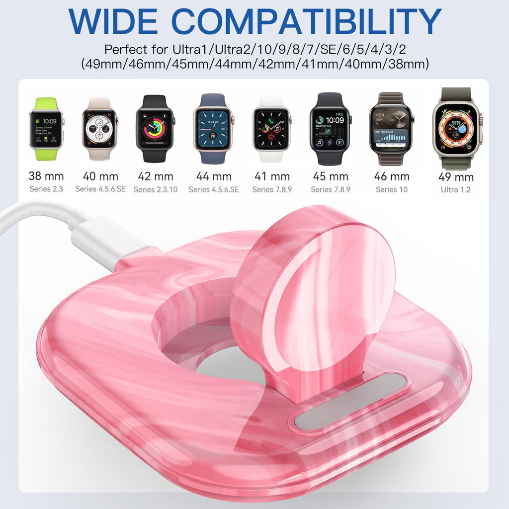 for Apple Watch Magnetic Charging Dock - Fast Magnetic Charger Stand, Compatible with Apple Watch Series 2/3/4/5/6/7/8/9/10/Ultra 1 2, Supports Nightstand Mode, Portable Design for Travel